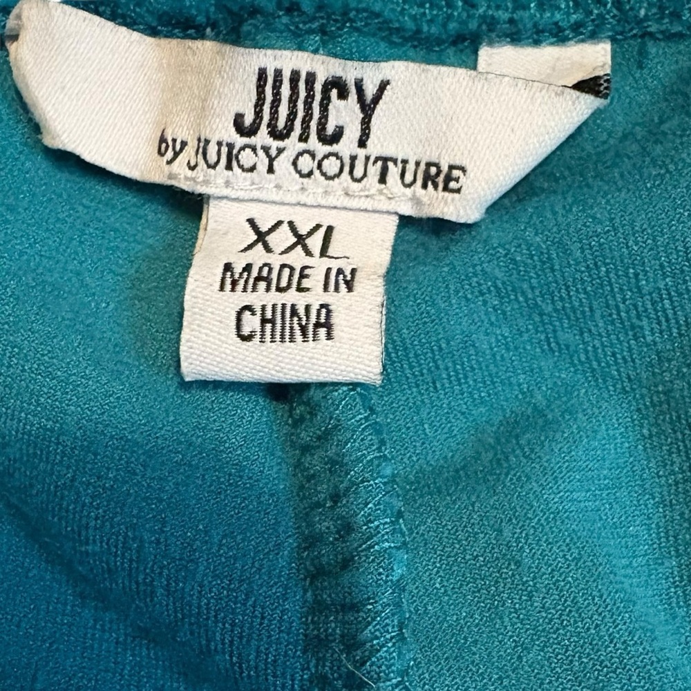 Juicy Couture Y2K Velour Track Pants Blue Turquoise XXL Lounge Cozy - Picture 2 of 7